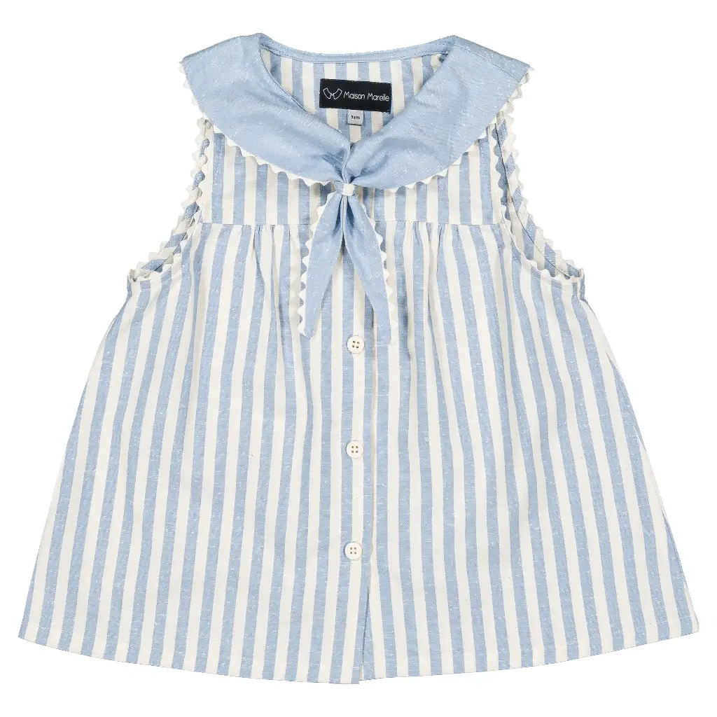 Blouse TRUDAINE- rayé bleu transat