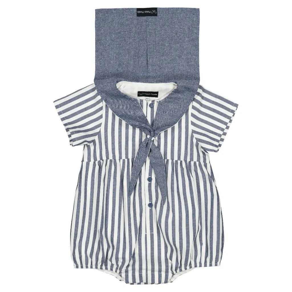 Barboteuse CAMBON - rayé bleu foncé