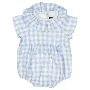 Barboteuse DUPLEIX - double gaze vichy bleu