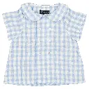 Blouse CONVENTION- vichy bleu