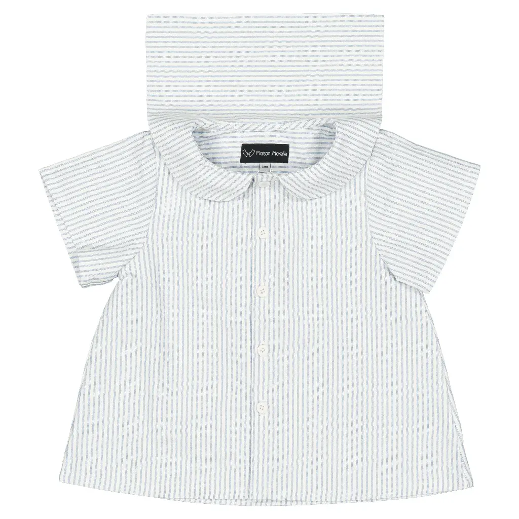 Blouse MONCEAU - rayé bleu clair