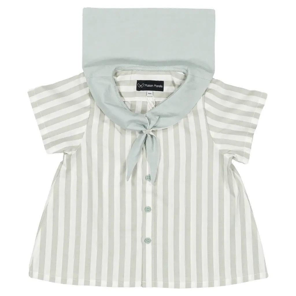 Blouse MONGE- rayé vert menthe