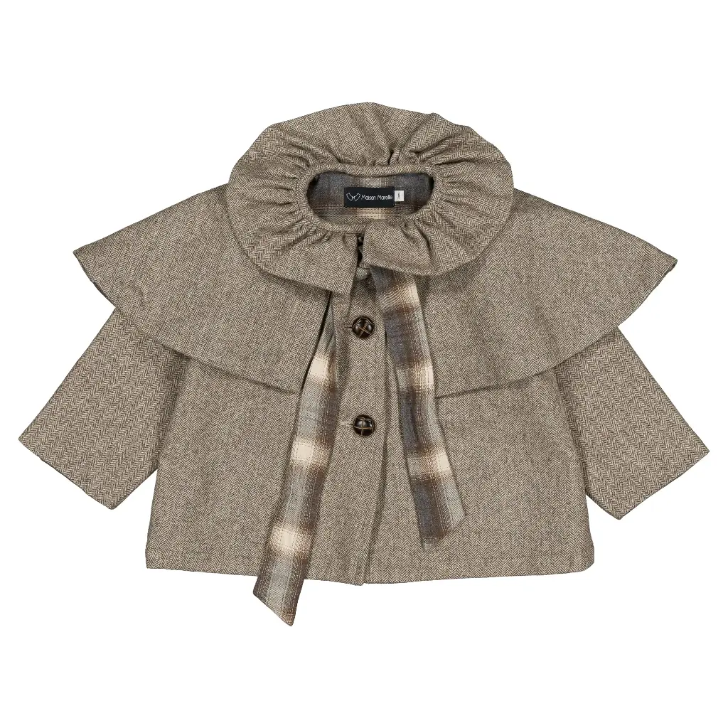 Veste DURET- chevron taupe en lainage