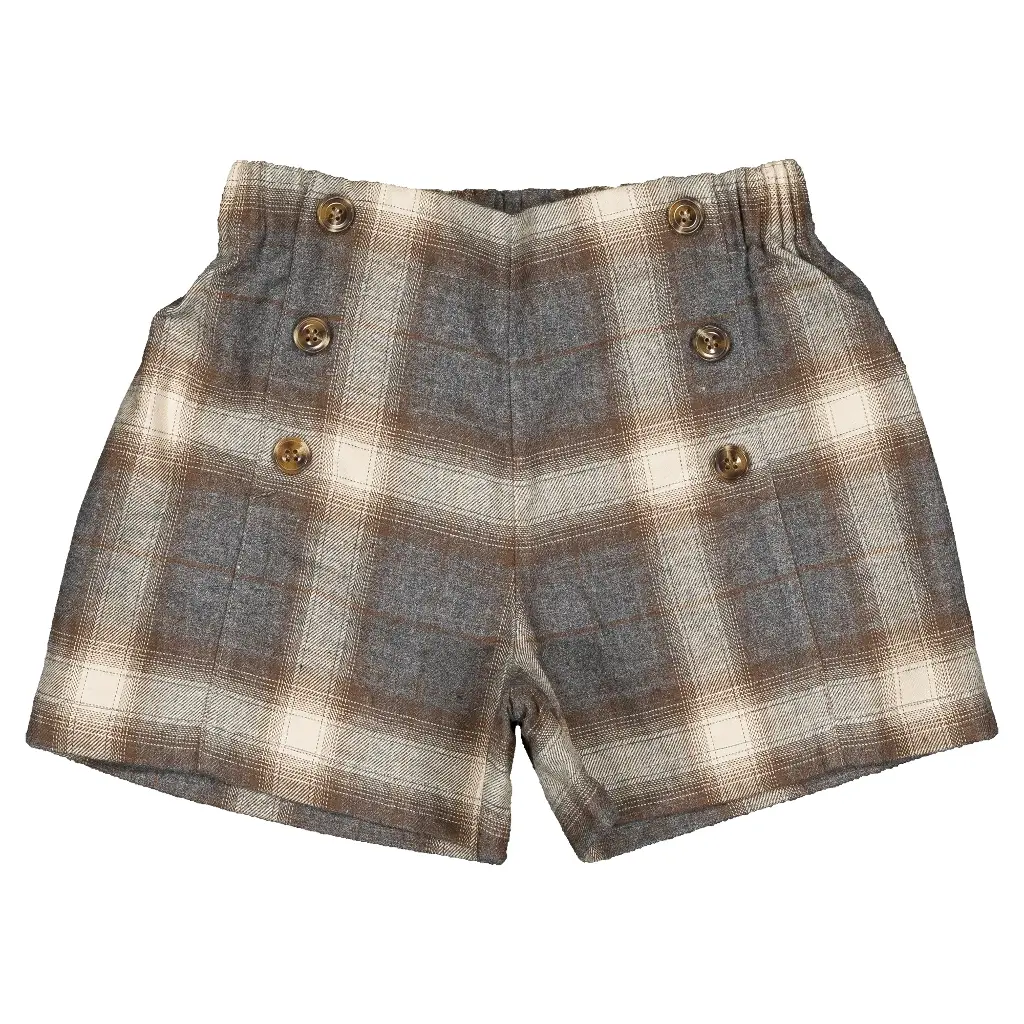 Short SEVRES -  tartan marron