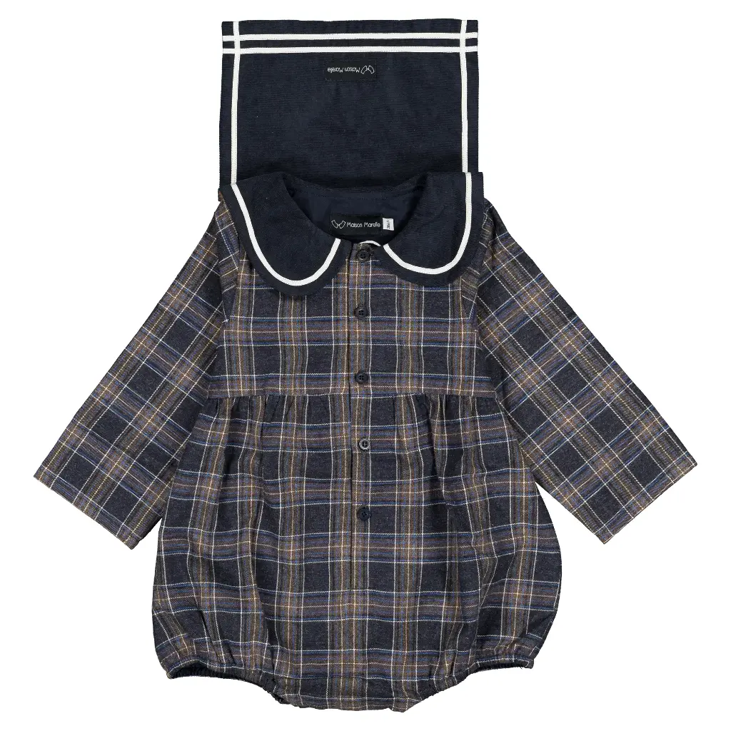Barboteuse BAC - tartan bleu