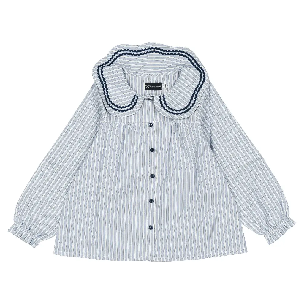 Blouse PASSY - rayures bleu brume