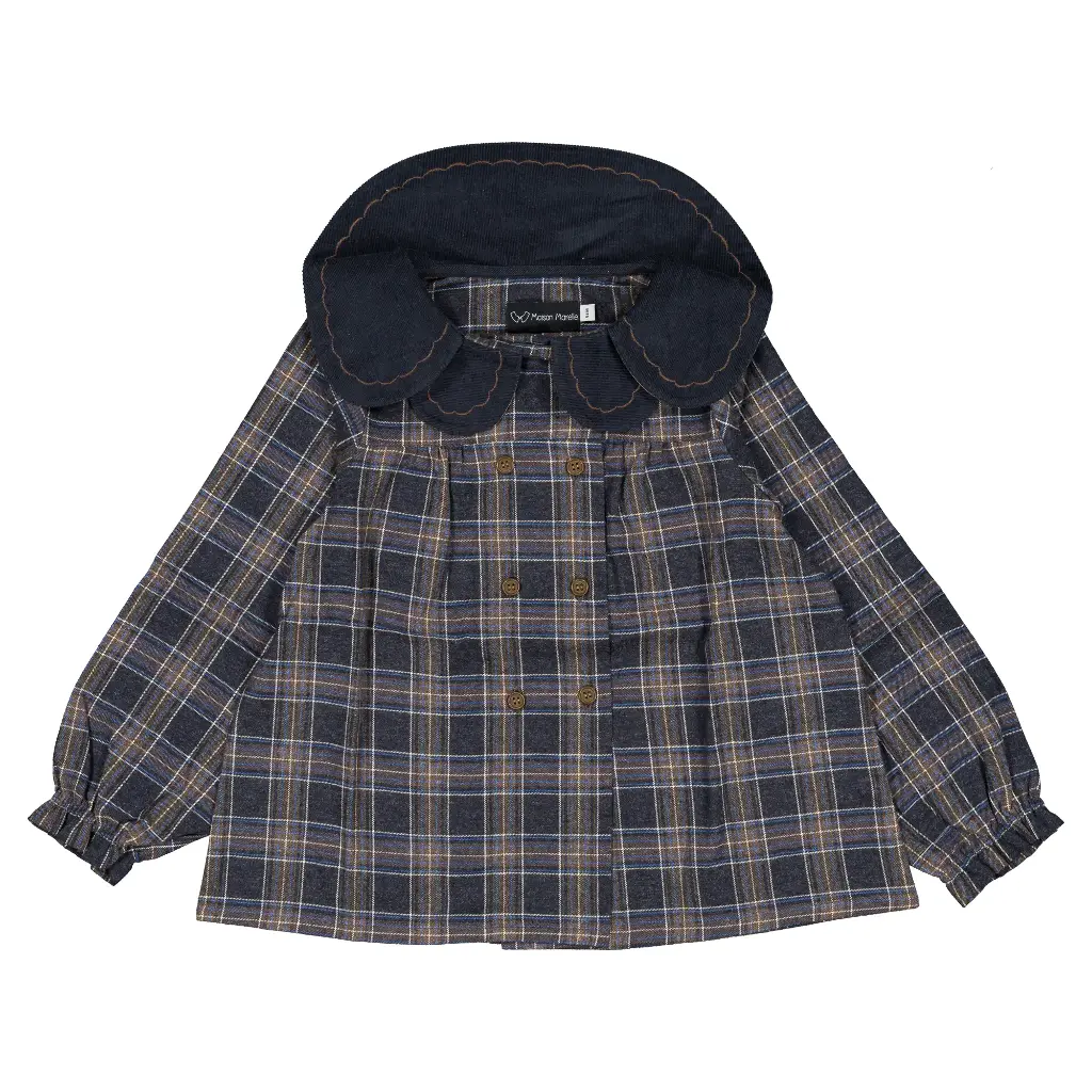 Blouse NOLLET - tartan bleu