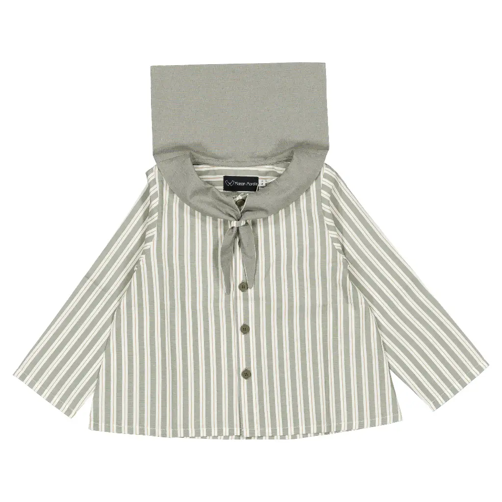 Blouse MONGE- rayures sauge
