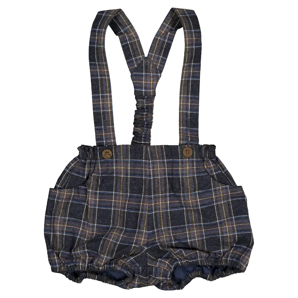 Bloomer à bretelles TERNES- tartan bleu