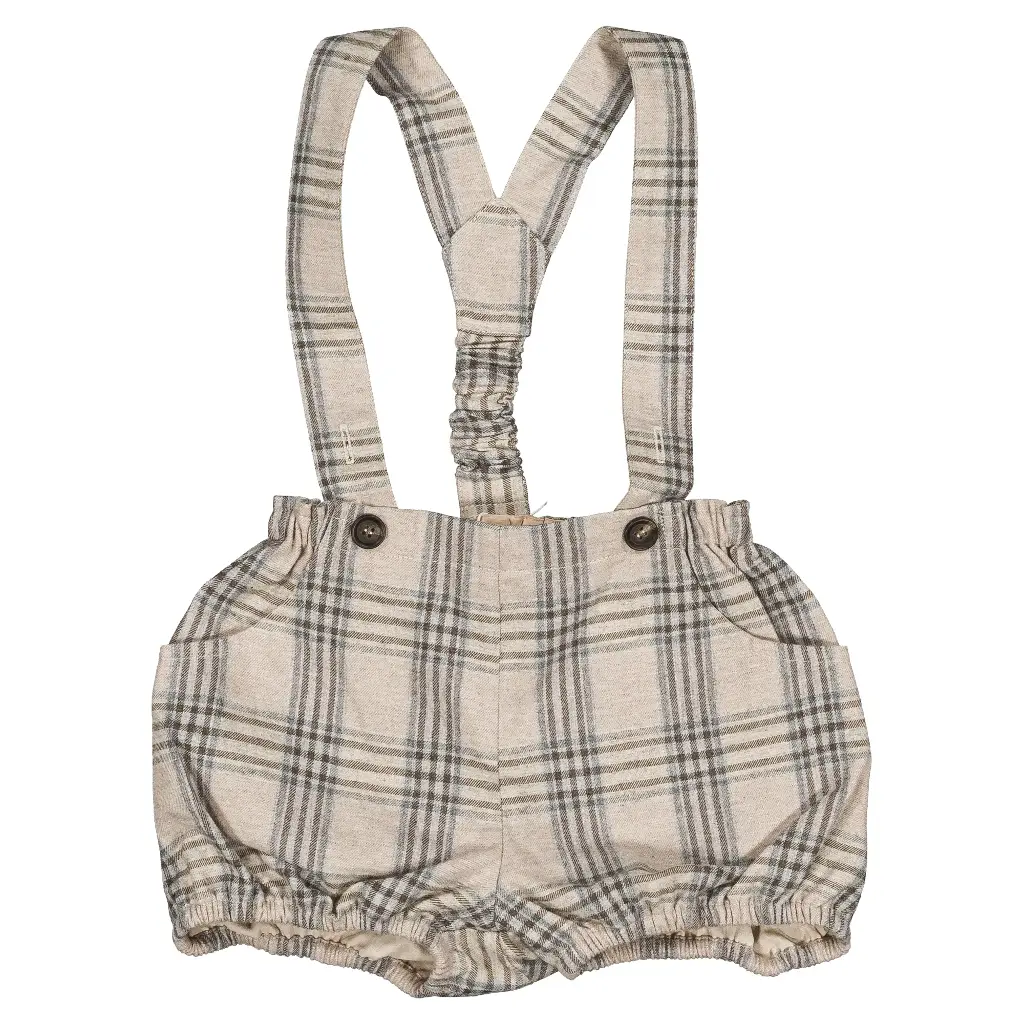 Bloomer à bretelles TERNES- tartan beige