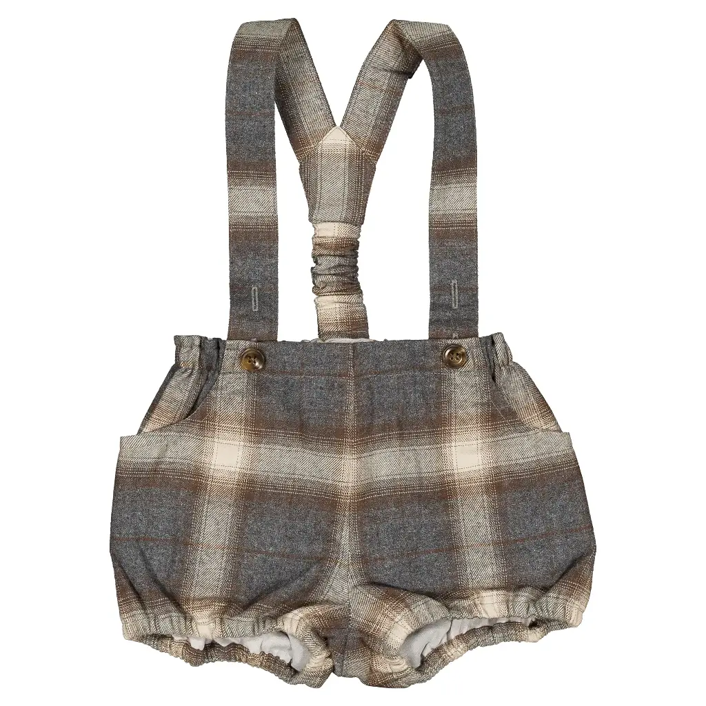Bloomer à bretelles TERNES- tartan marron