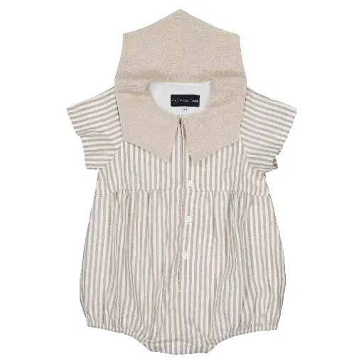 Barboteuse BABYLONE - rayures beiges