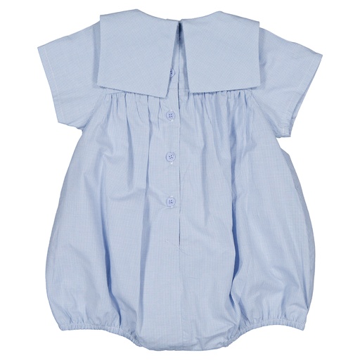 Barboteuse BOURBON- MC bleue col marin