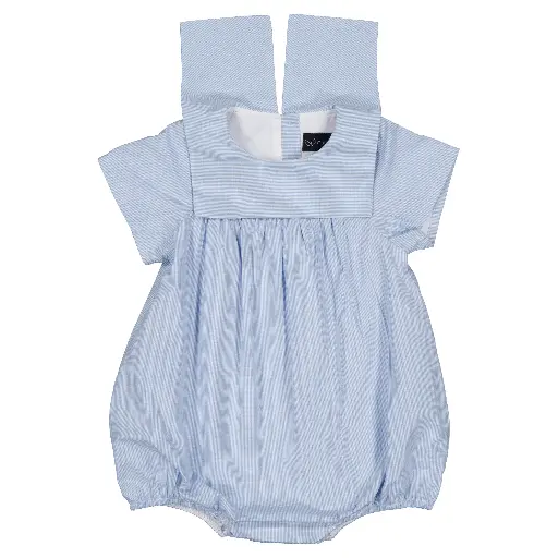 Barboteuse BOURBON- MC bleue col marin