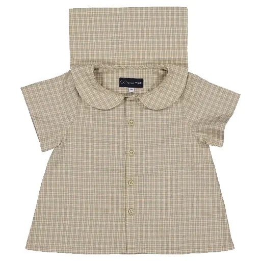 Blouse MONCEAU- carreaux vert sauge