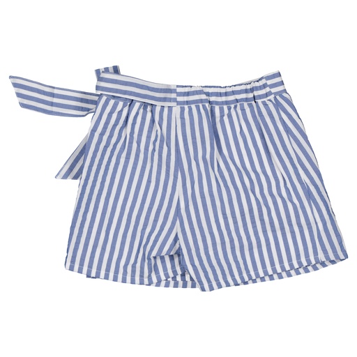 Jupe-short PLEYEL -  seersucker rayures bleues