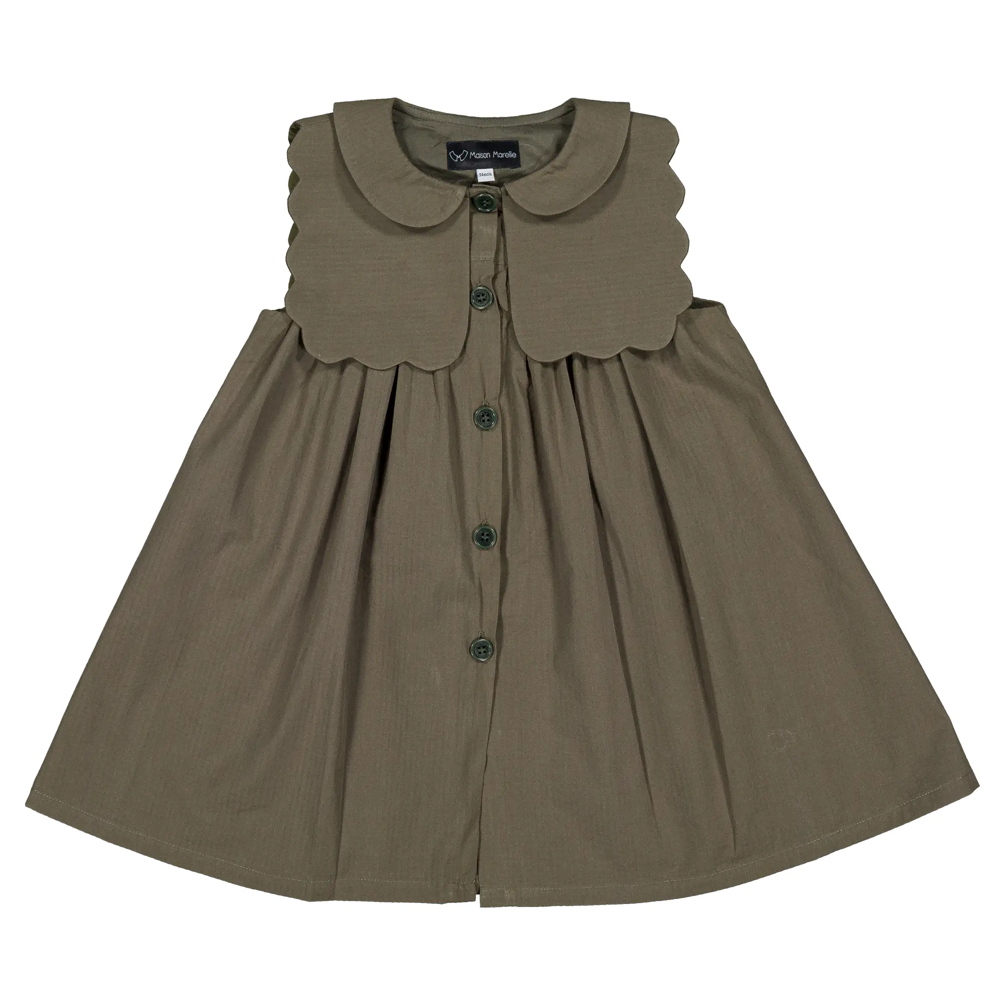 Robe ELYSÉE - seersucker verte
