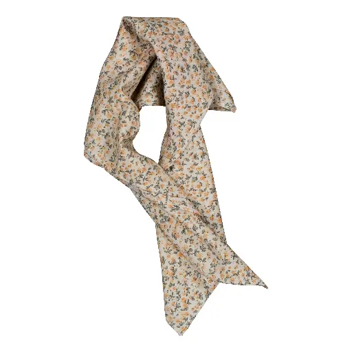 [SS25-D1-FOULAR-VENDOME-FLEUCAME&VER] foulard VENDÔME- fleurs camel &vert