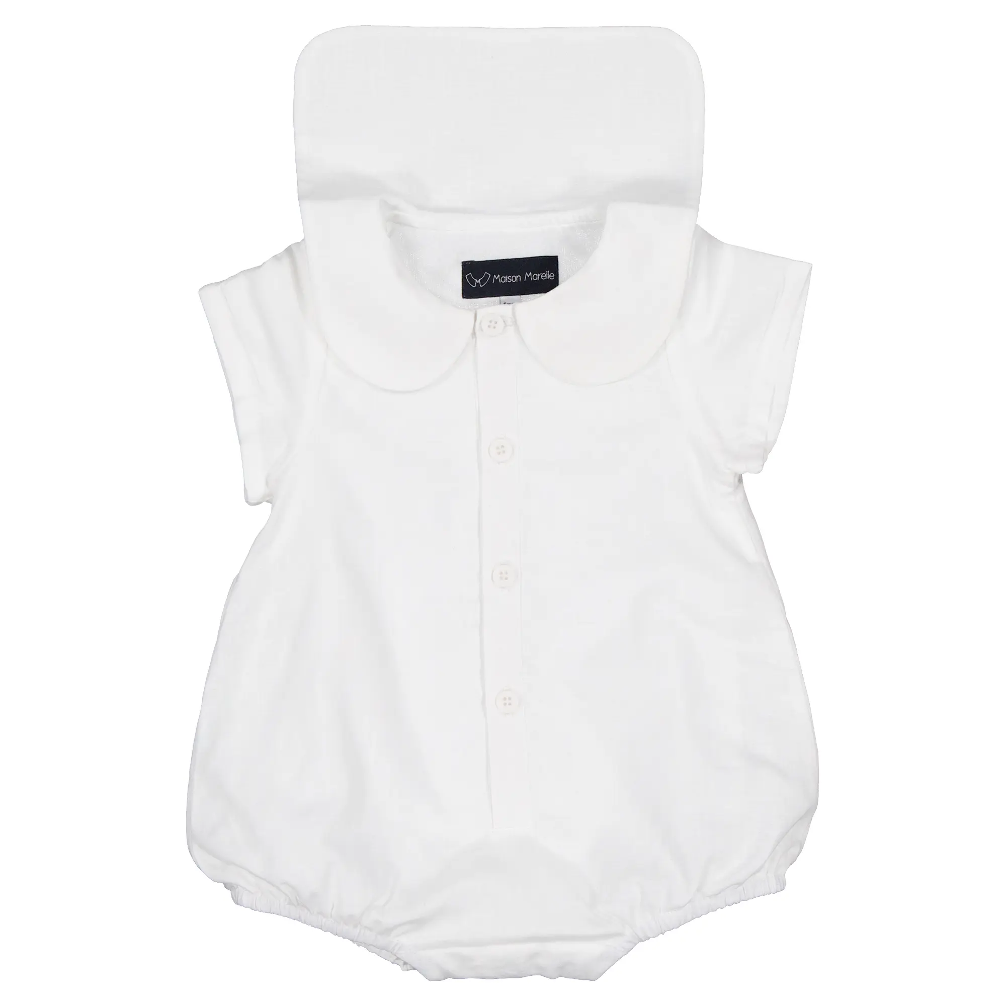 Barboteuse BASILIQUE - lin blanc