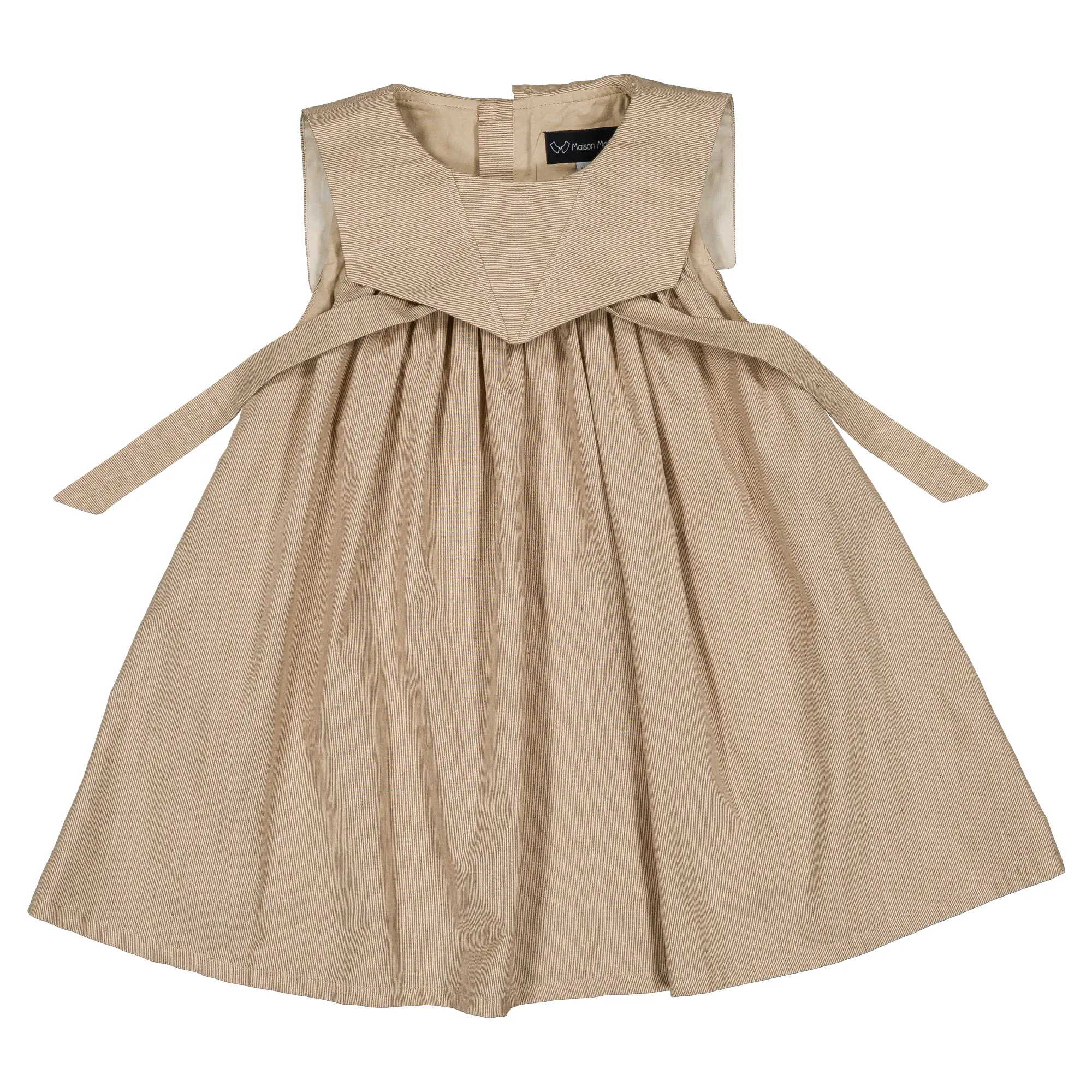Robe ELIE - Beige fines rayures