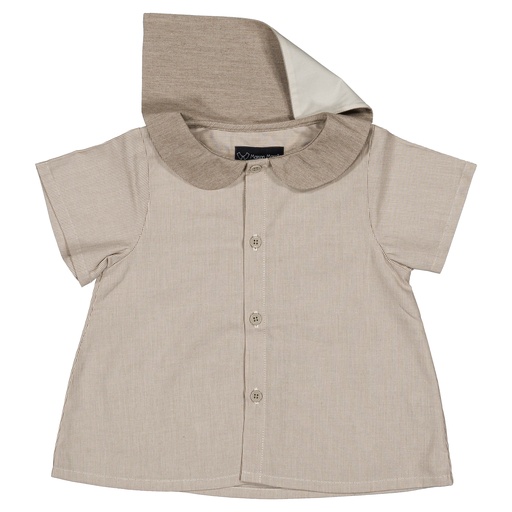 Blouse MONCEAU- fines rayures taupe