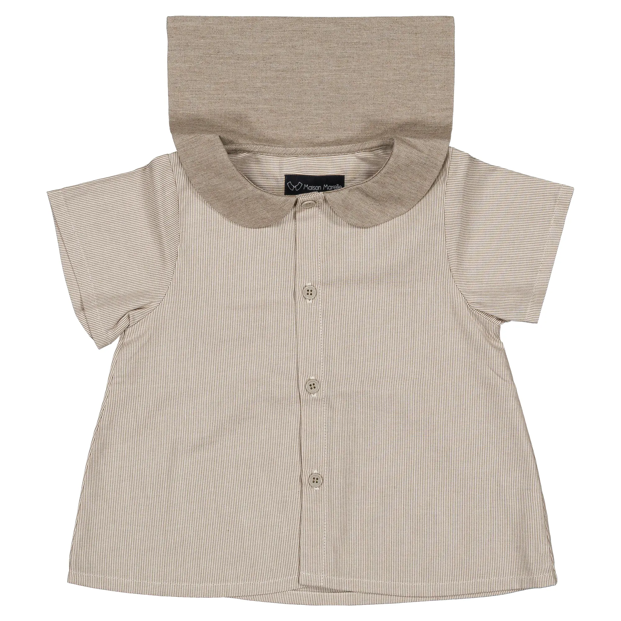 Blouse MONCEAU- fines rayures taupe