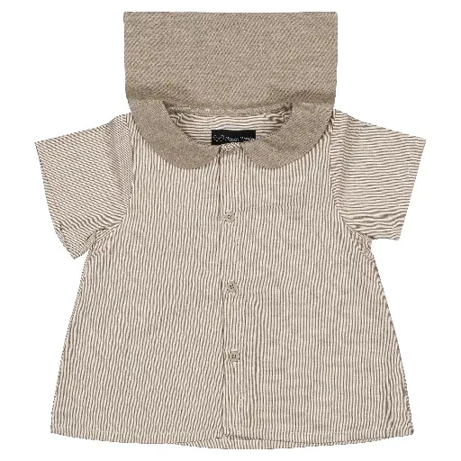 Blouse MONCEAU- fines rayures taupe