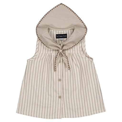 Blouse TRUDAINE- rayures beige&crème