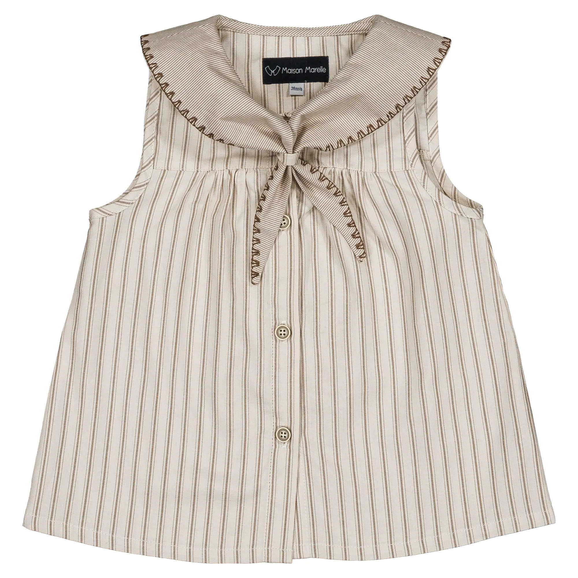 Blouse TRUDAINE- rayures beige&crème