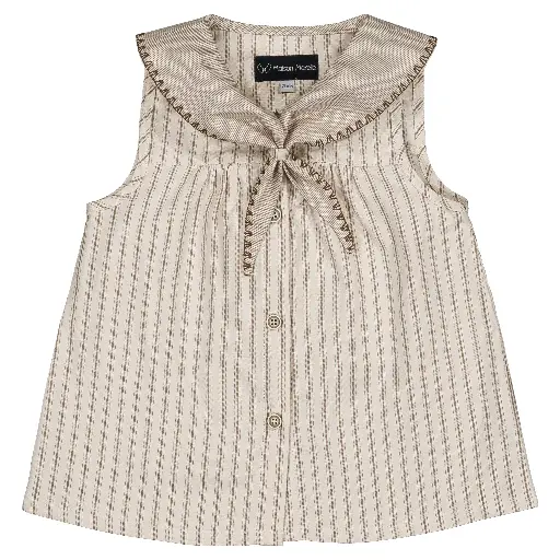 Blouse TRUDAINE- rayures beige&crème