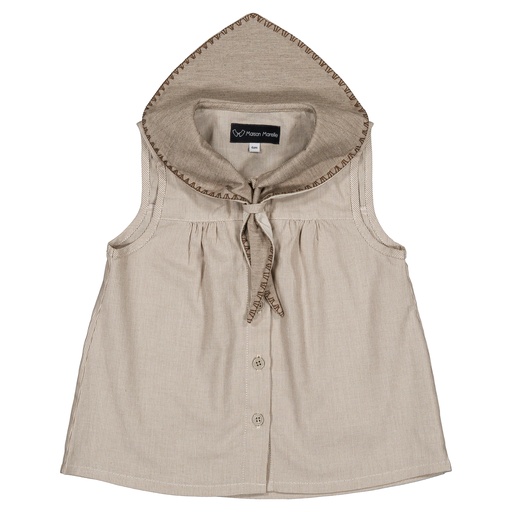 Blouse TRUDAINE- fines rayures taupe