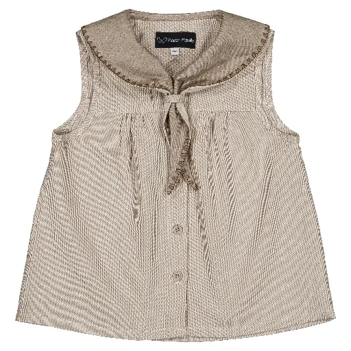 Blouse TRUDAINE- fines rayures taupe