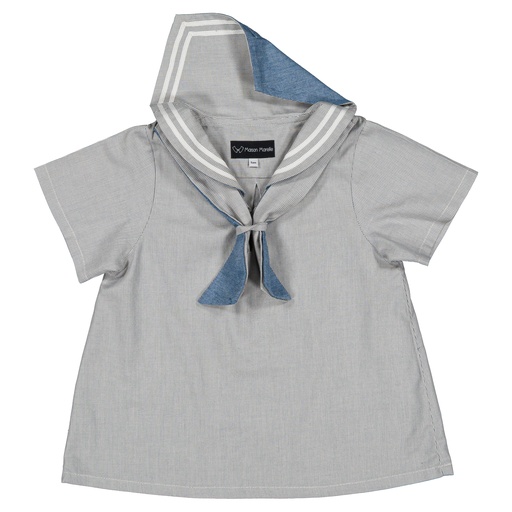 Blouse MAHON- fines rayures bleues