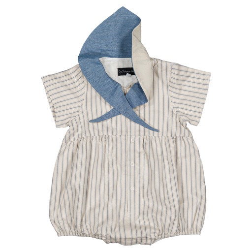 Barboteuse ROI - rayures bleues