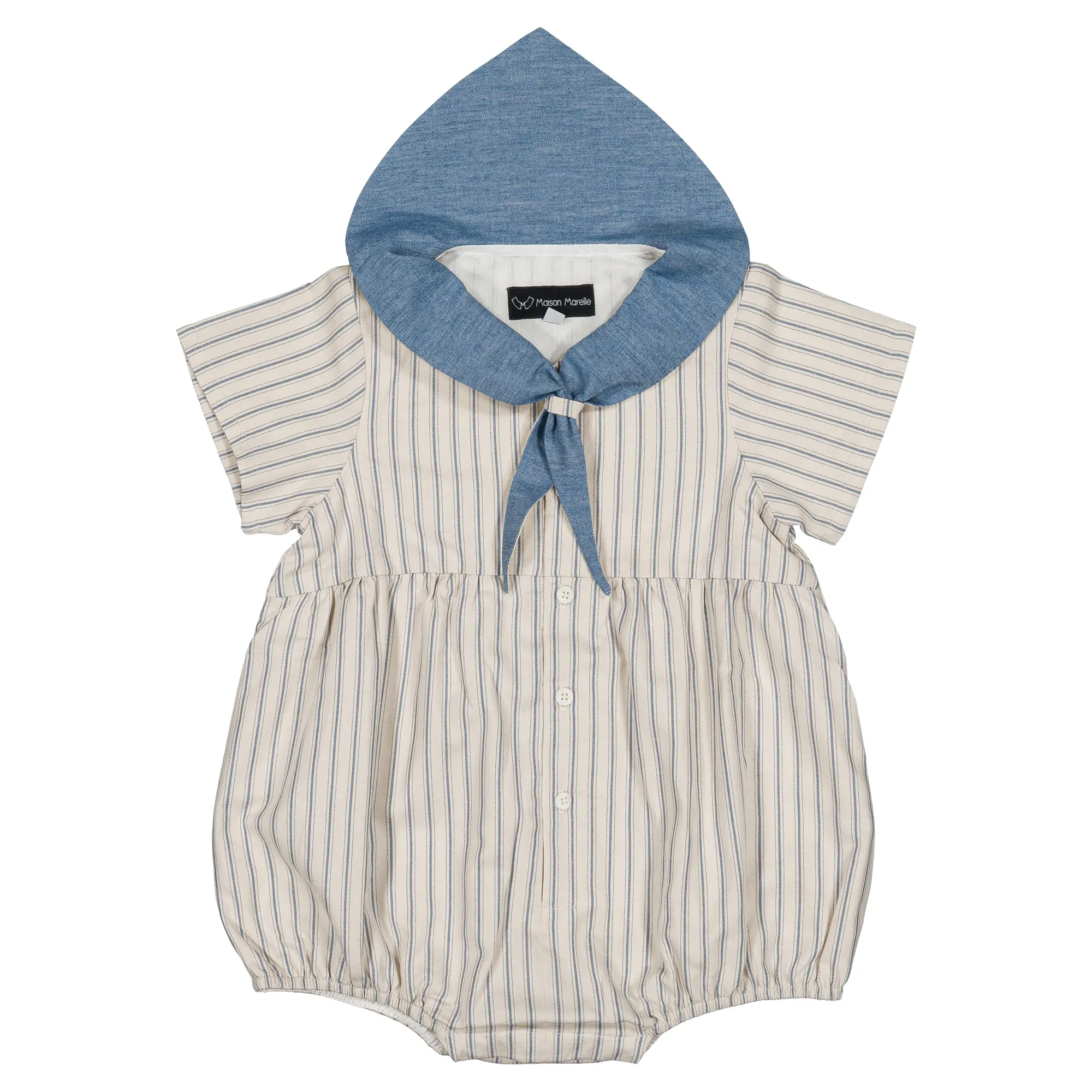 Barboteuse ROI - rayures bleues