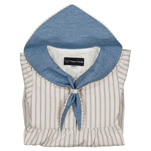 Barboteuse REINE - rayures bleues 