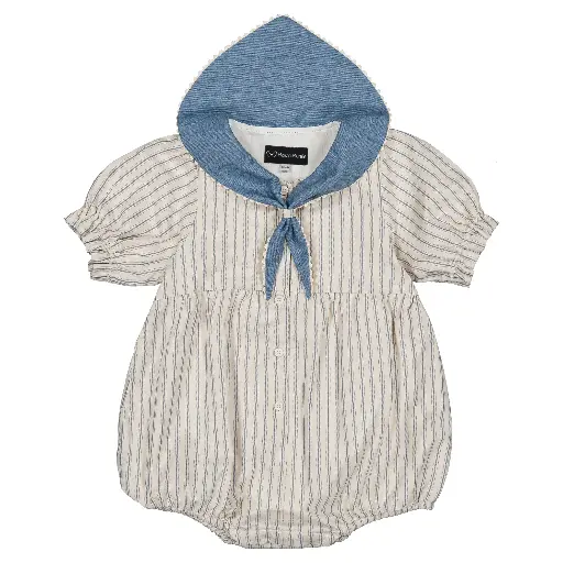 Barboteuse REINE - rayures bleues 