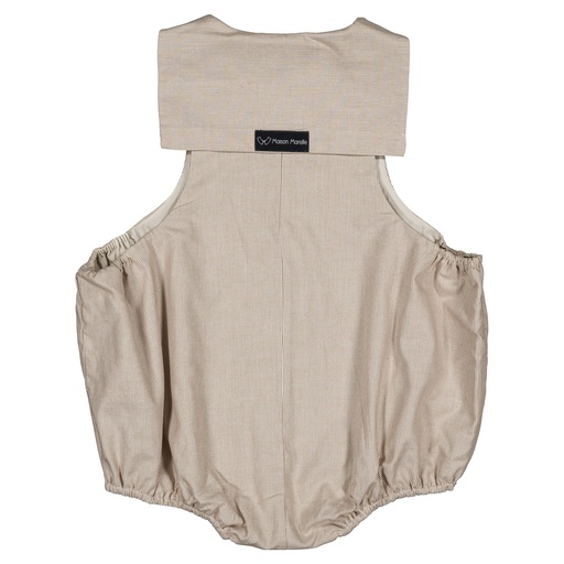 Barboteuse VIGNY - fines rayures taupe