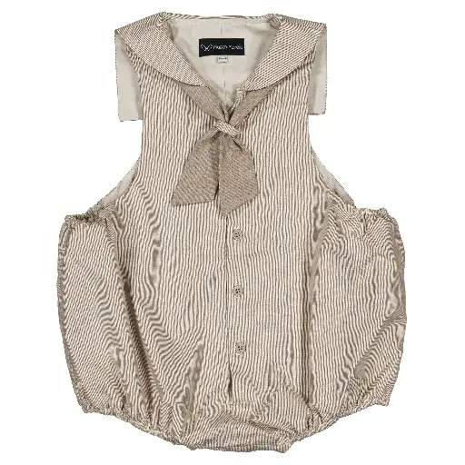 Barboteuse VIGNY - fines rayures taupe