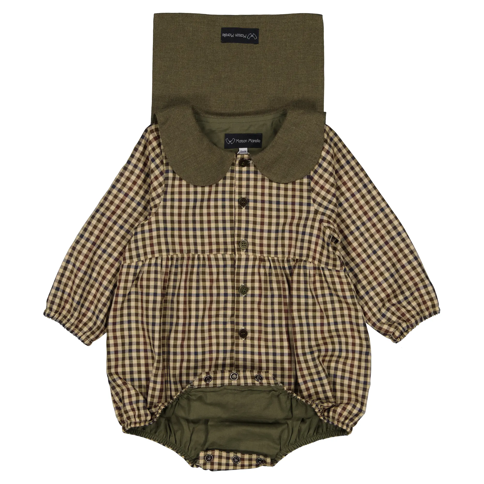 Barboteuse BAC - vichy vert 
