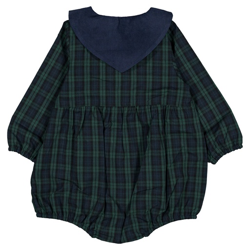 Barboteuse ROI - tartan bleu