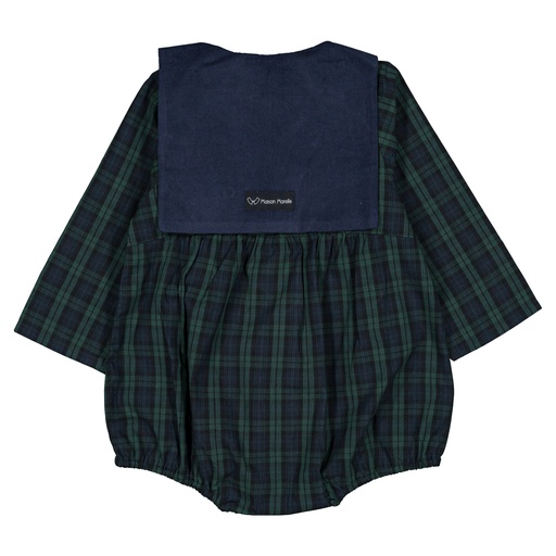 Barboteuse BAC - tartan bleu