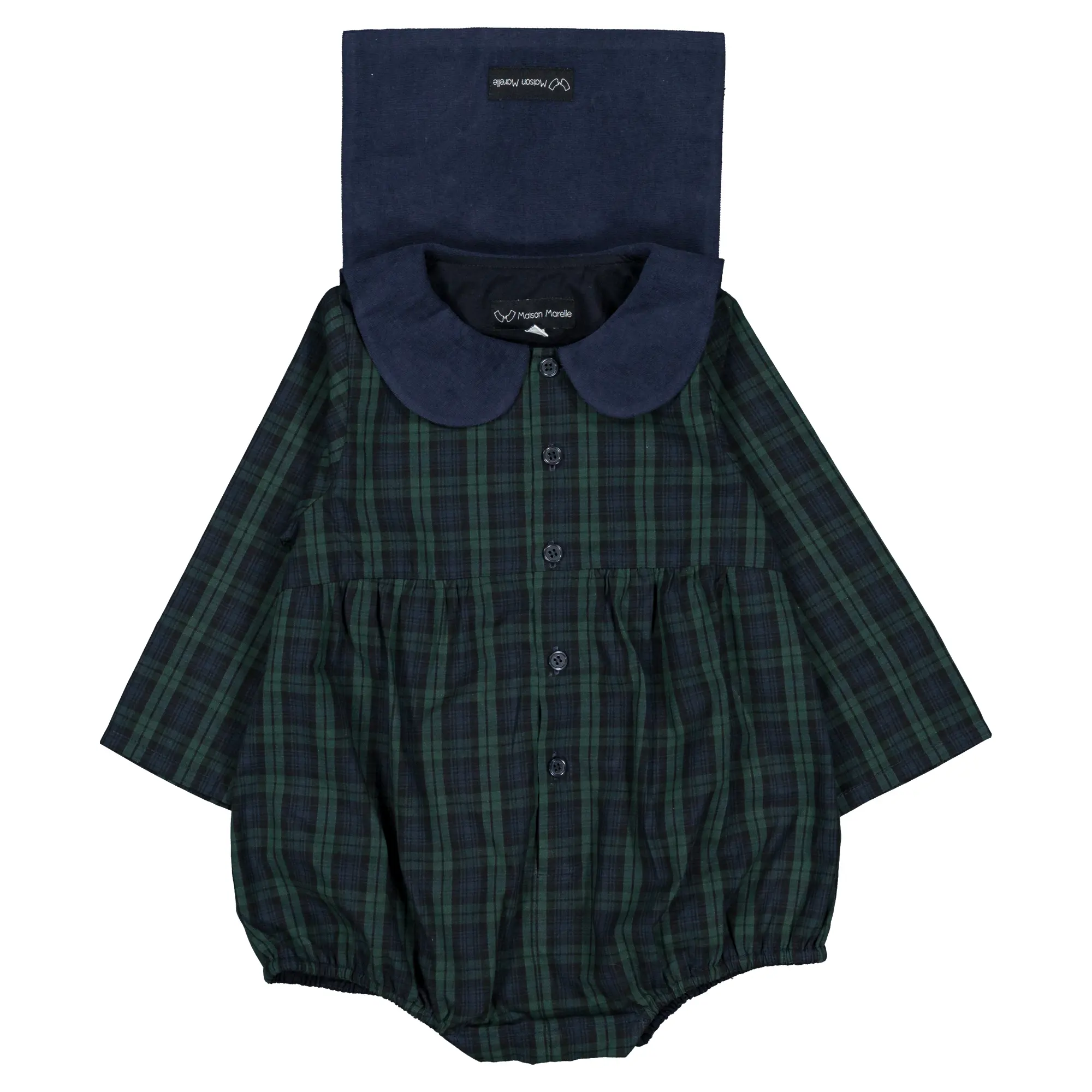 Barboteuse BAC - tartan bleu