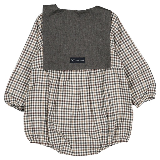 Barboteuse BAC - vichy gris&beige