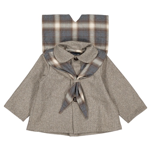 Manteau VOLTAIRE- chevrons taupe