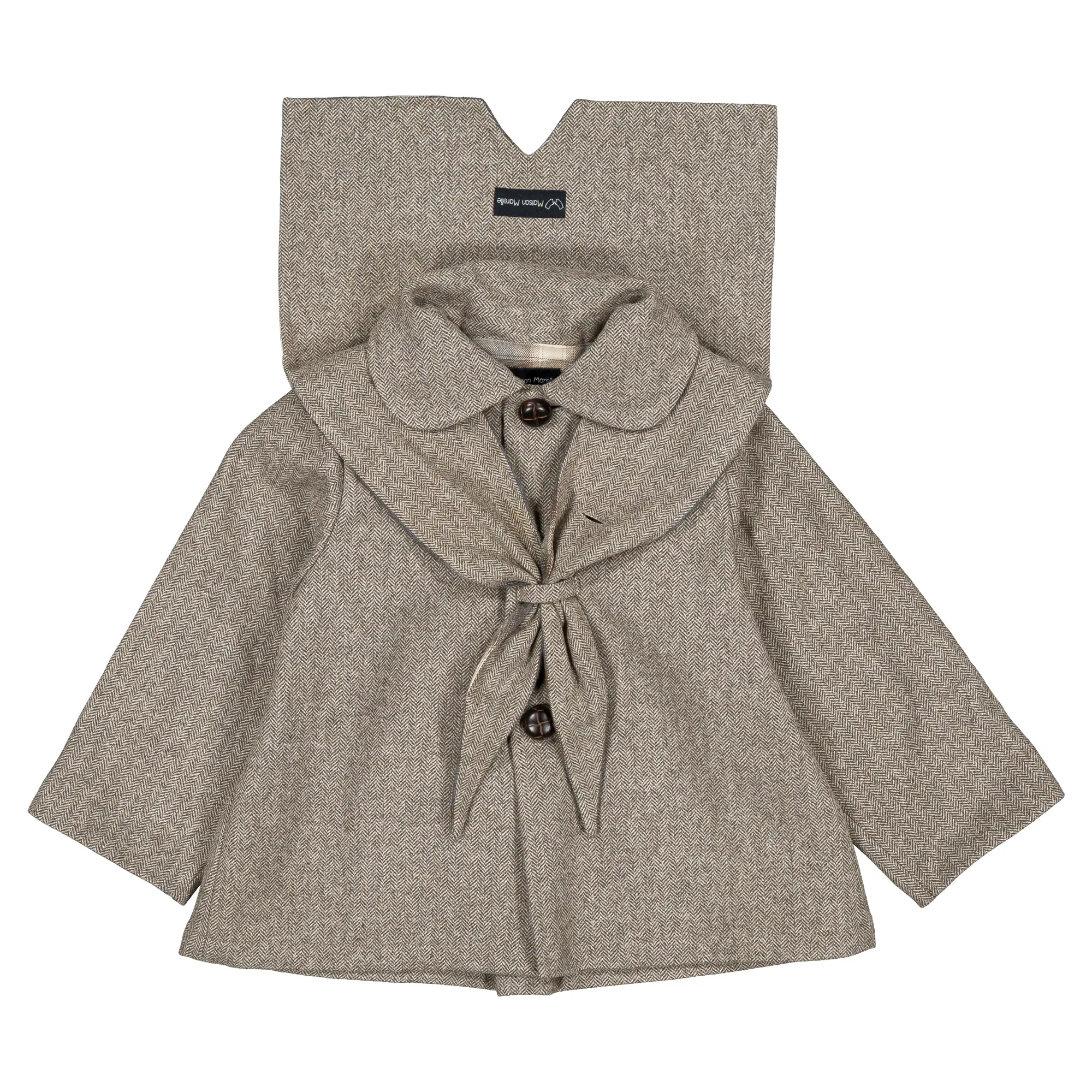 Manteau VOLTAIRE- chevrons taupe