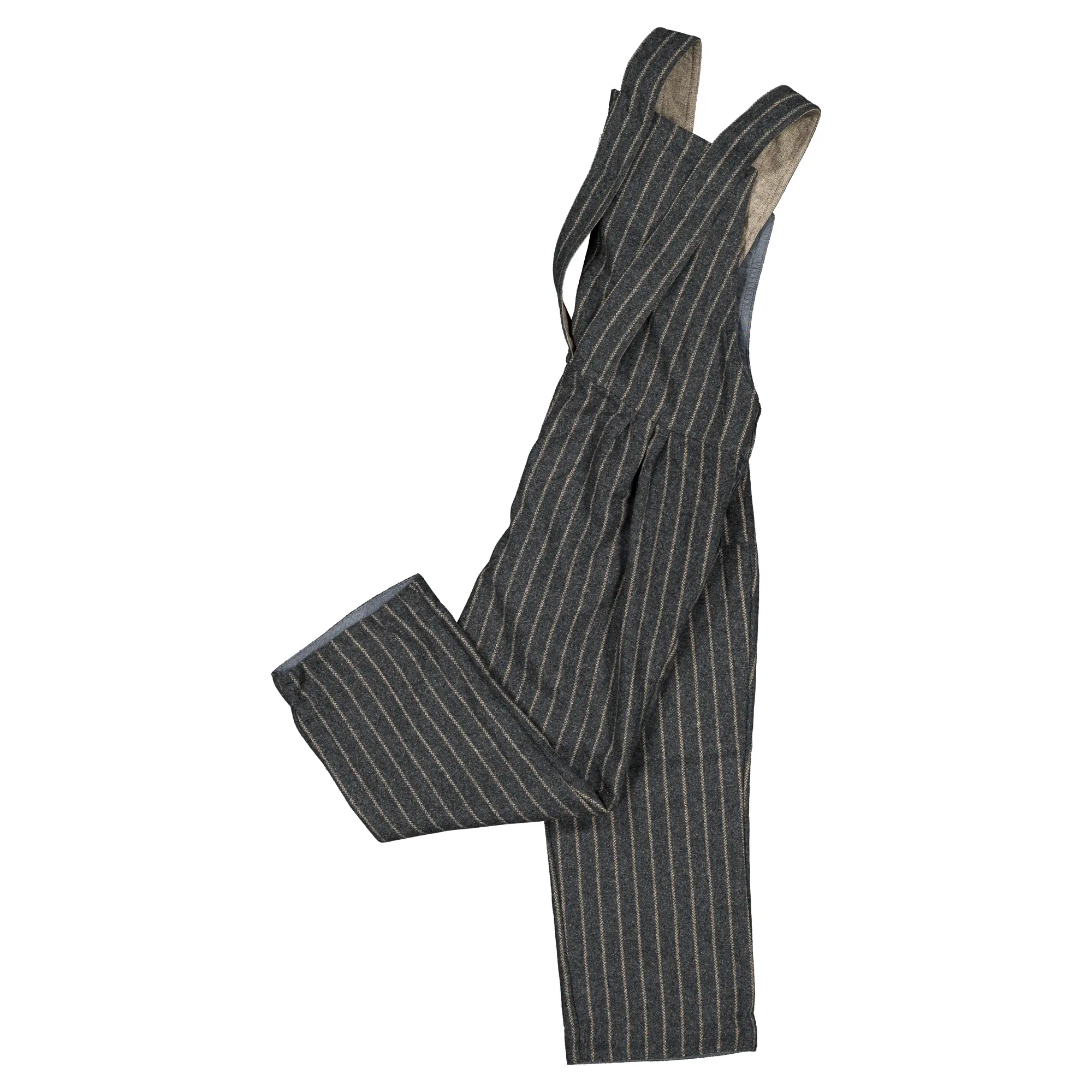 Pantalon LEBON-  laine rayé gris