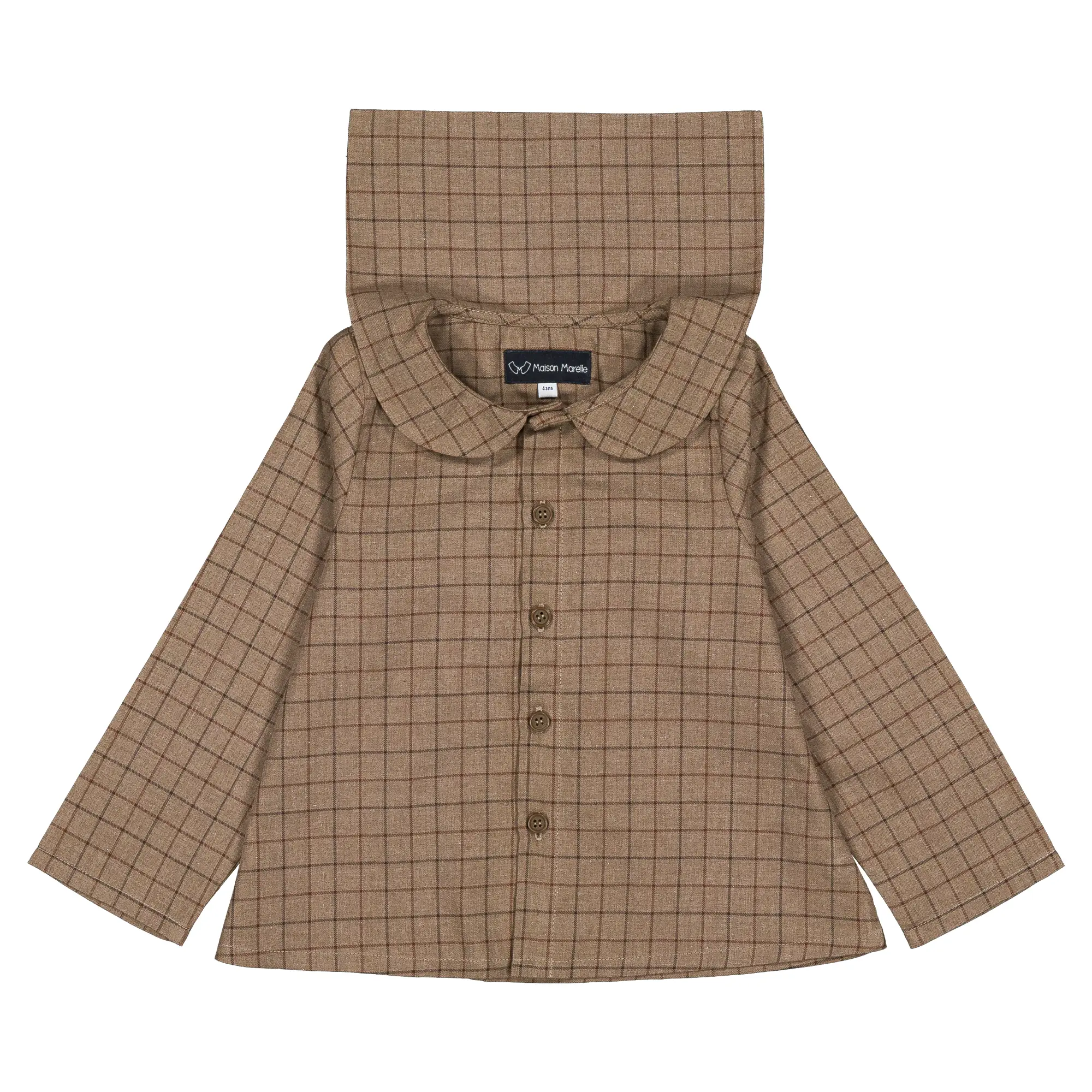 Blouse MONCEAU- carreaux marron