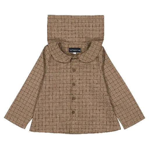 Blouse MONCEAU- carreaux marron