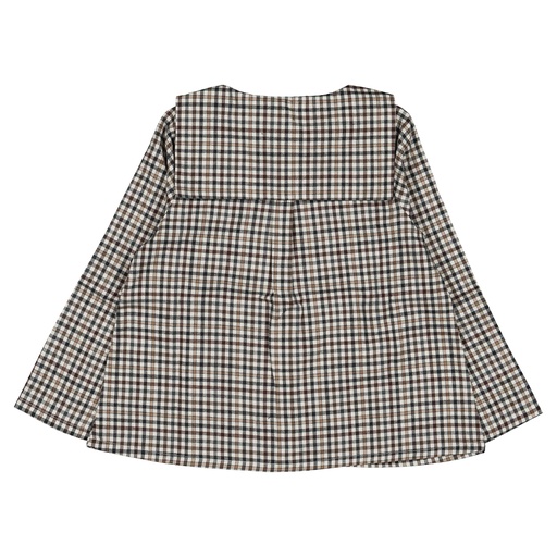 Blouse MONCEAU-  vichy gris&beige